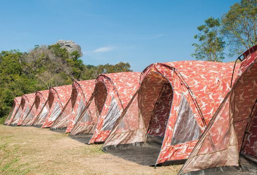 Tent camping at Phu samerdown park of thailand