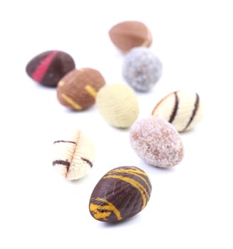 Chocolate shells. Isolated on a white background.