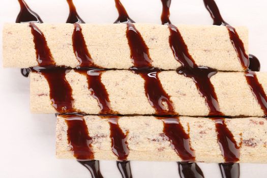 Cookies with caramel lines. To be used as background.