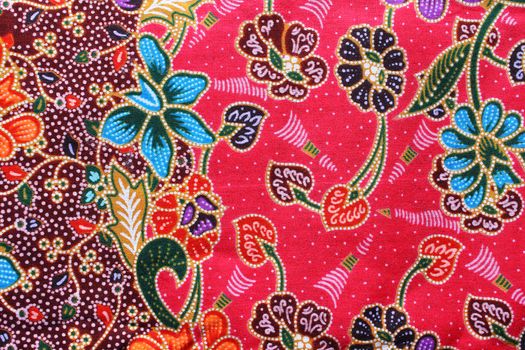 Colorful batik cloth fabric background