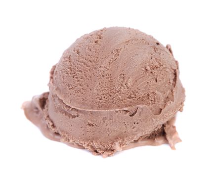 Chocolate Ice Cream Scoop. Isolated on a white background