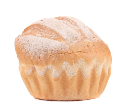 Delicious white bread. Isolated on a white background.