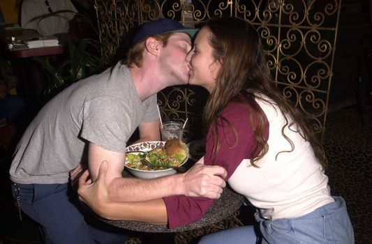 Seth Green and girlfriend Chad at the Daily Grind on Melrose to see a performance artist. 07-09-00 hang out in Hollywood to see a local performer. 07-09-00