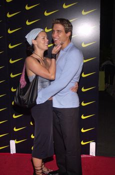 Sarah-Jane Potts and Erik Palladino at a party honoring two-time Tour de France winner Lance Armstrong in Beverly Hills. 07-27-00