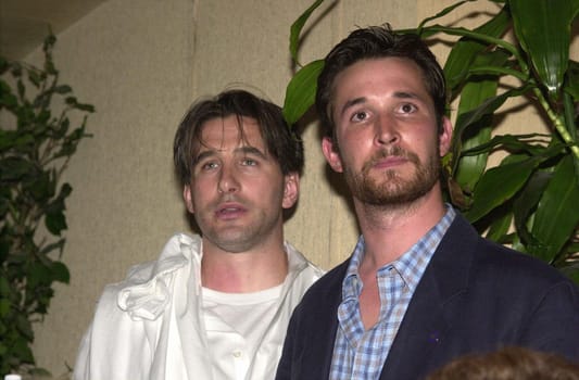 William Baldwin and Noah Wyle at a meeting of SAG and AFTRA where members showed their support for the strike against the advertising industry. Sag/Aftra headquarters, 06-13-00