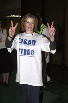 Frances Fisher at a meeting of SAG and AFTRA where members showed their support for the strike against the advertising industry. Sag/Aftra headquarters, 06-13-00