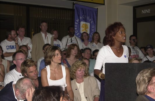 Alfre Woodard at a meeting of SAG and AFTRA where members showed their support for the strike against the advertising industry. Sag/Aftra headquarters, 06-13-00