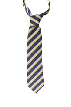 Close up of colorful man's tie. Isolated on a white background.