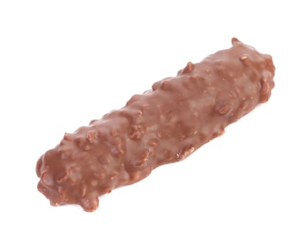 close up of Break bar chocolate. Isolated on a white background