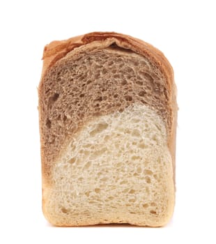 White brown bread. Isolated on a white background.