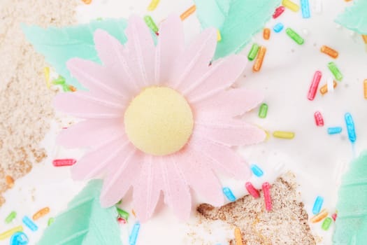 Decoration in the form of a flower on baking. To be used as background.