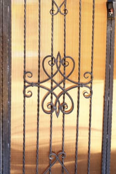 Forged decorative fence. Whole background.