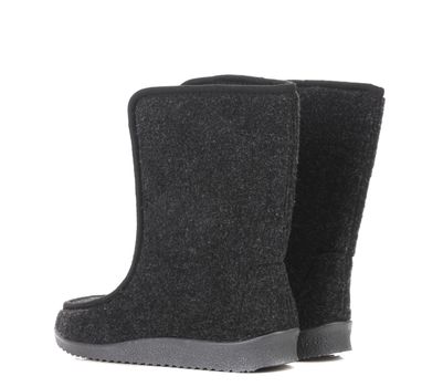 Close up of black boots. Isolated on a white background.