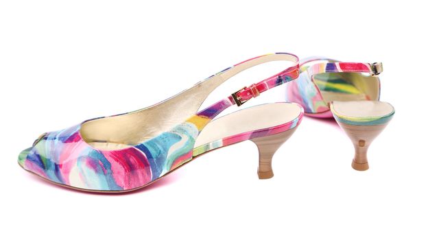 colored women's shoes. Isolated on a white background.