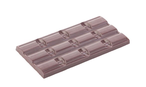 Close up of dark chocolate bars. Isolated on a white background.