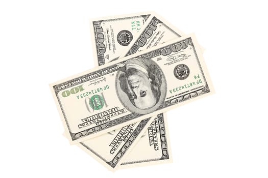 Hundred Dollar Bills. Close up. Whole background. Place for text.