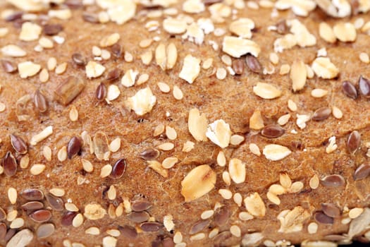 close up of Bread made from whole grain. Whole background.