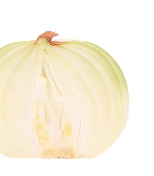 Fresh sliced onion. Isolated on a white background.