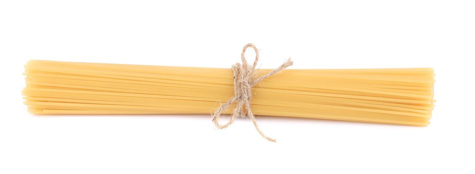 Bunch of Italian pasta spaghetti. Isolated on a white background.