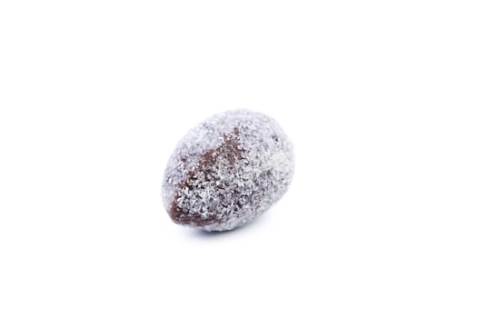 Easter chocolate egg. Isolated on a white background.