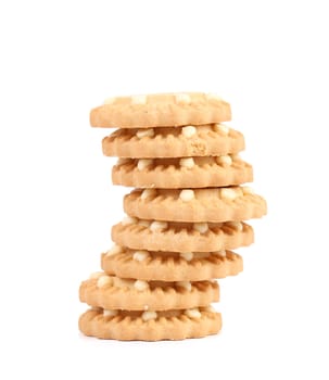 Cookies with white glaze. Isolated on a white background.