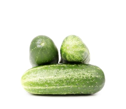Fresh cucumbers. Isolated on a white background