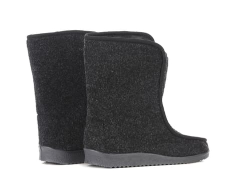 Winter man's boots. Isolated on a white background.