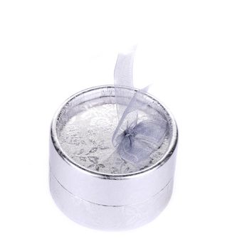 Silver round gift box. Isolated on a white background.