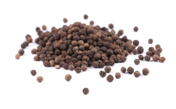 Black pepper. Isolated on a white background.