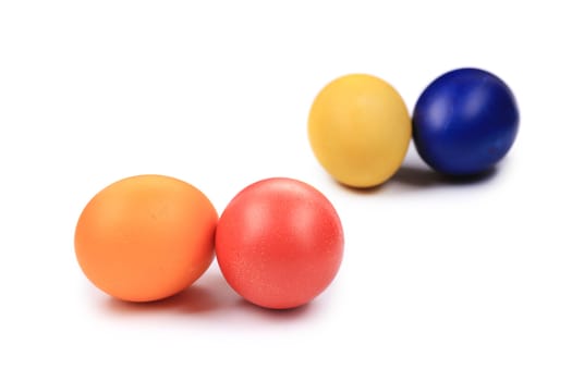 Colorful easter eggs. Isolated on a white background.