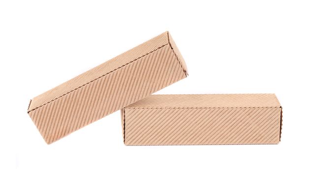 Beige cardboard boxes. Isolated on a white background.