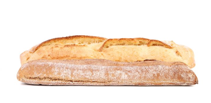 Tasty baguette. Isolated on a white background.