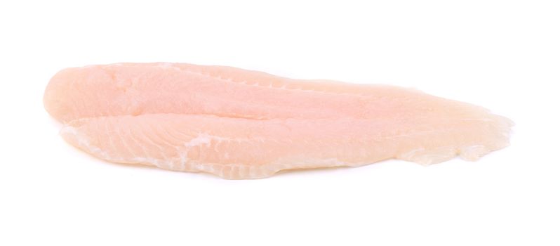 Fillet of Fish Pangasius. Isolated on a white background.