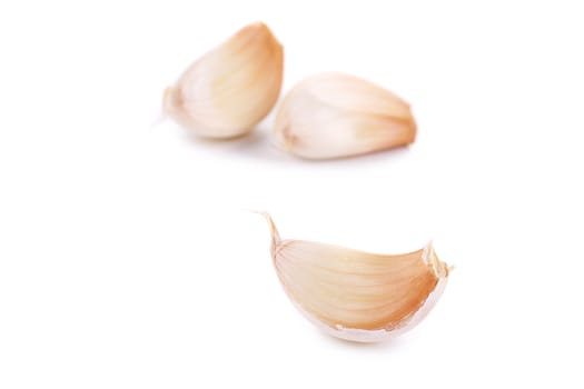 Cloves of garlic. Isolated on a white background.
