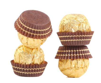 Sweet chocolate candies. Isolated on a white background.
