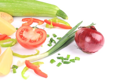 Fresh vegetables. Isolated on a white background.