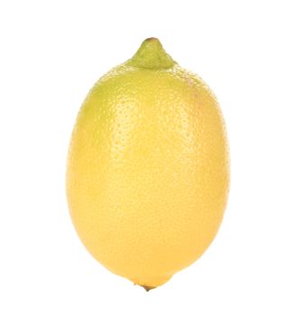 Juicy lemon closeup. Isolated on a white background.