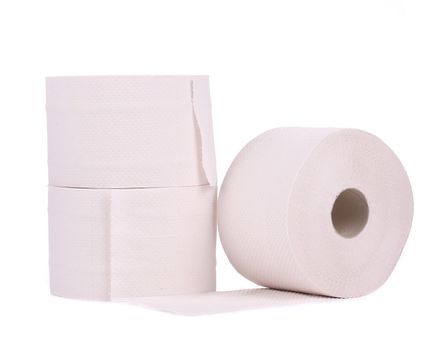 Rolls of toilet paper. Isolated on a white background.
