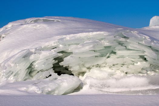 sea ice close up in the winter