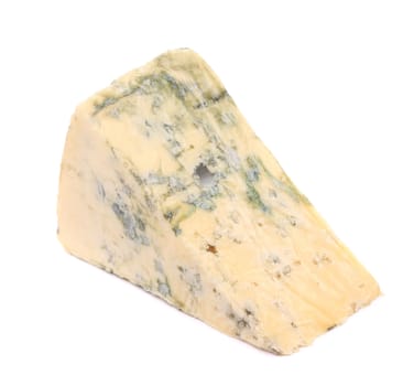 Triangle of cheese. Isolated on a white background.