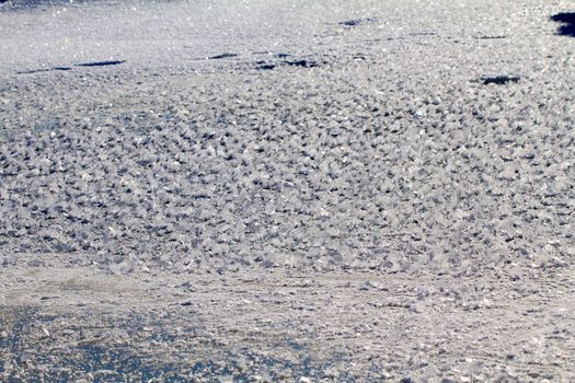 patterns on sea ice in a hard frost