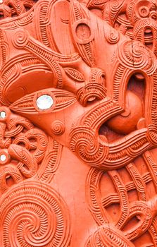 Beautiful maori carving. Rotorua, New Zealand