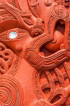 Beautiful maori carving. Rotorua, New Zealand