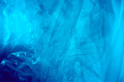 Closeup of blue plastic sheet