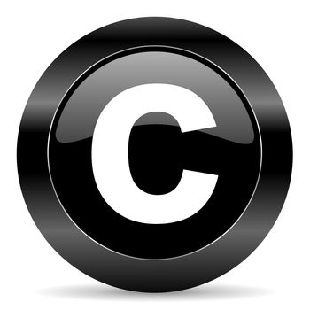 black circle web button on white background