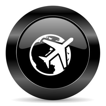 black circle web button on white background
