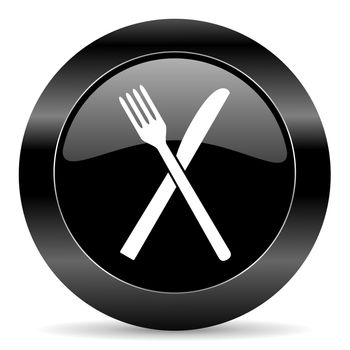 black circle web button on white background