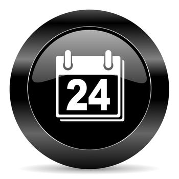 black circle web button on white background