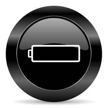 black circle web button on white background
