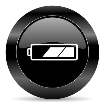 black circle web button on white background